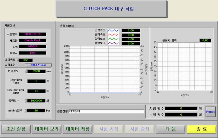 CLUTCH PACK 내구 시험기